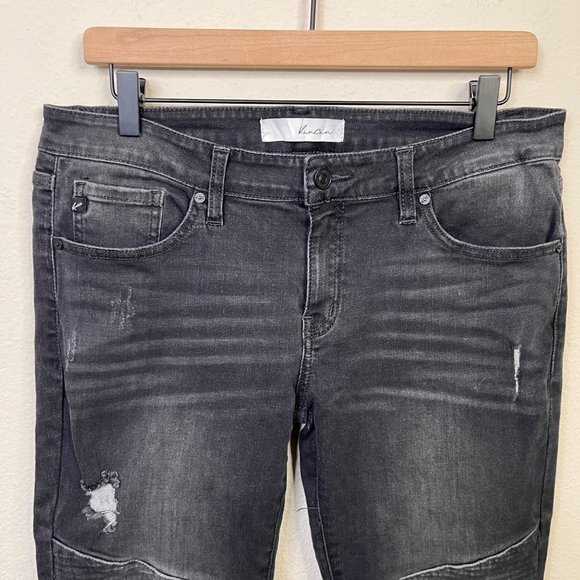 Kancan Women's Black Wynne Low Rise Ankle Skinny Jeans Size 13 Distressed - Picture 2 of 8